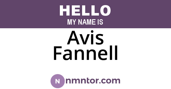 Avis Fannell