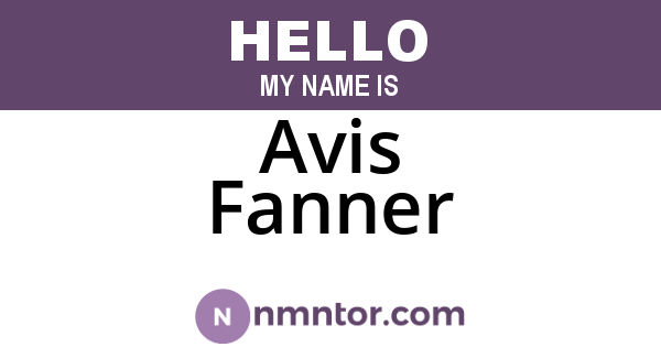 Avis Fanner