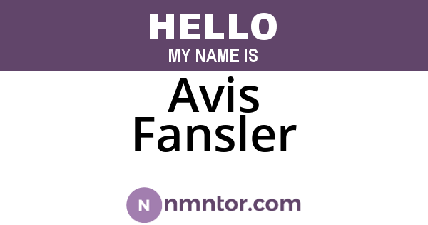 Avis Fansler