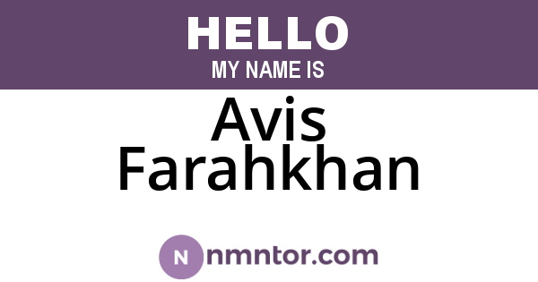 Avis Farahkhan