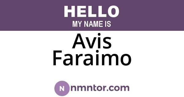 Avis Faraimo