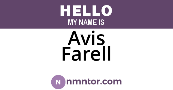 Avis Farell