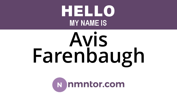 Avis Farenbaugh