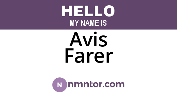 Avis Farer