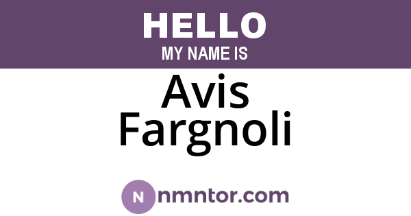 Avis Fargnoli