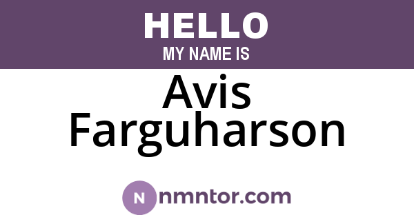 Avis Farguharson