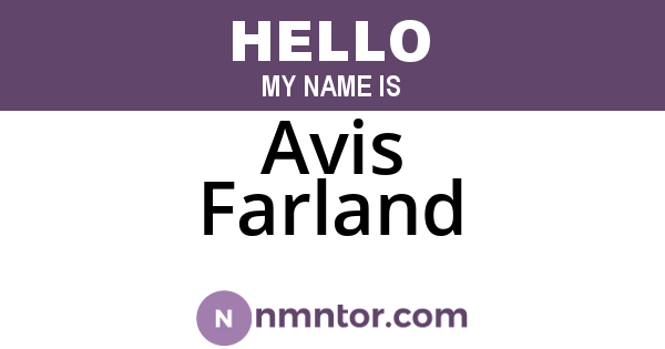 Avis Farland