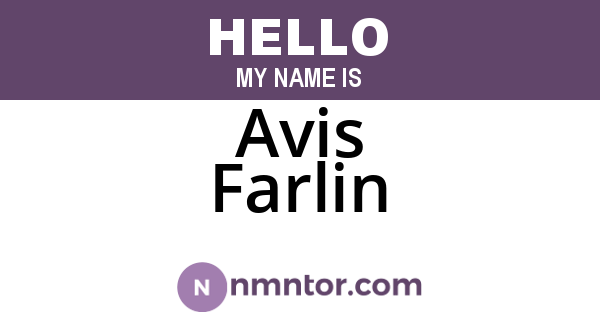 Avis Farlin