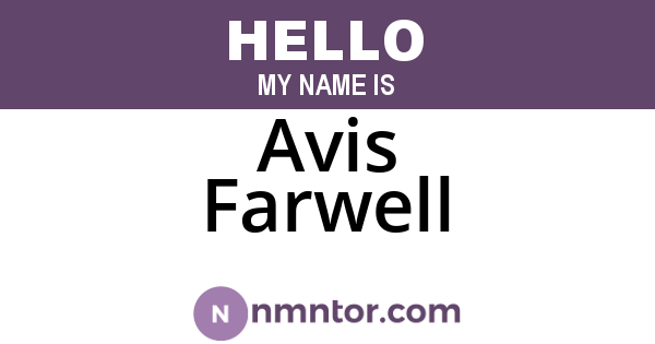 Avis Farwell