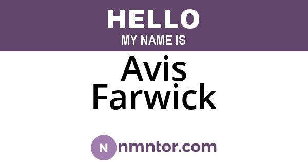 Avis Farwick