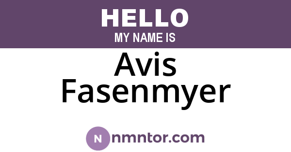 Avis Fasenmyer