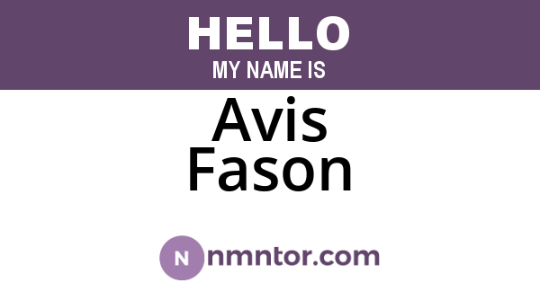 Avis Fason