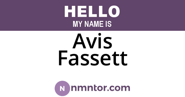 Avis Fassett