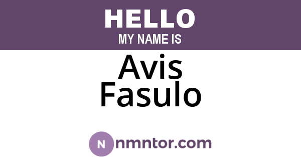 Avis Fasulo