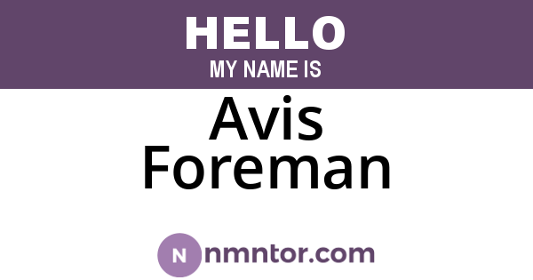 Avis Foreman