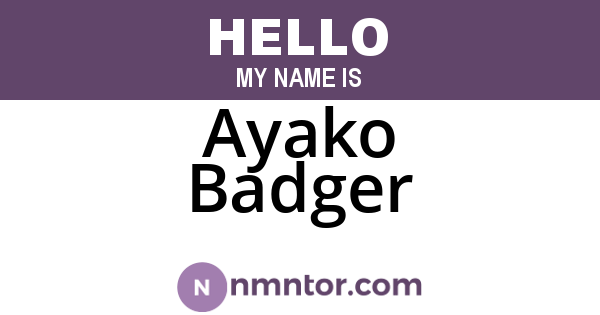 Ayako Badger