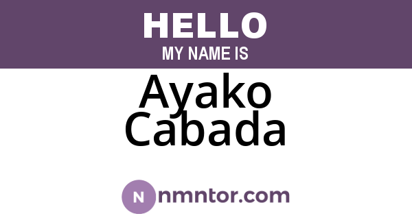 Ayako Cabada