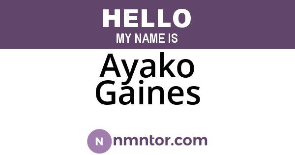 Ayako Gaines