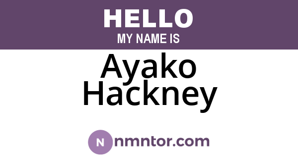 Ayako Hackney