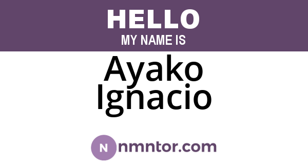 Ayako Ignacio