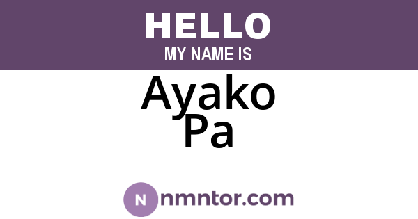 Ayako Pa