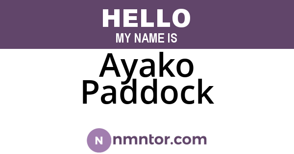 Ayako Paddock
