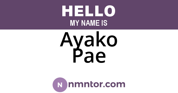 Ayako Pae