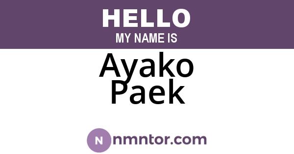 Ayako Paek