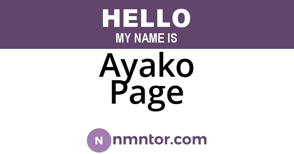 Ayako Page