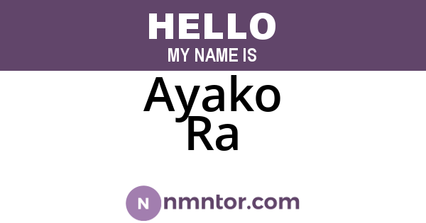 Ayako Ra