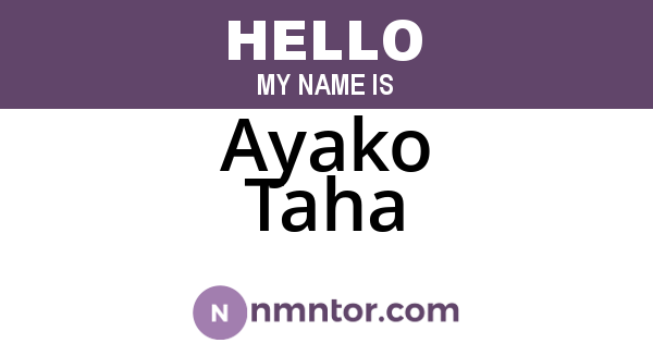 Ayako Taha