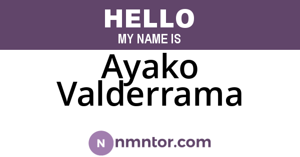 Ayako Valderrama