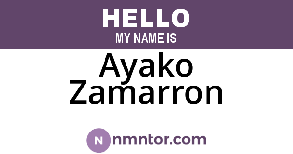 Ayako Zamarron