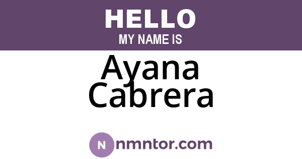 Ayana Cabrera