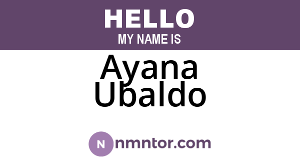 Ayana Ubaldo