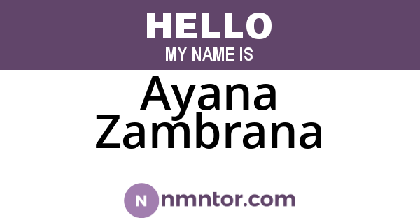 Ayana Zambrana