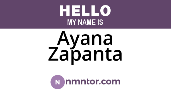 Ayana Zapanta