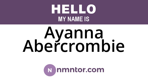 Ayanna Abercrombie