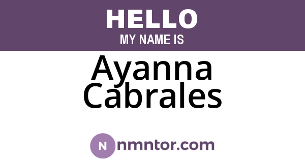 Ayanna Cabrales