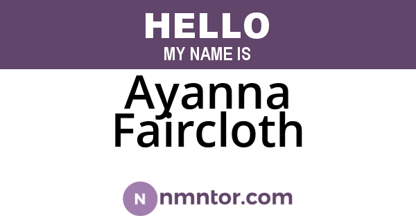 Ayanna Faircloth