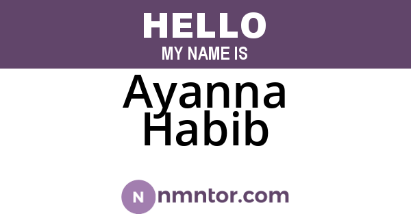 Ayanna Habib