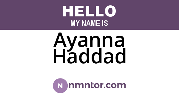 Ayanna Haddad