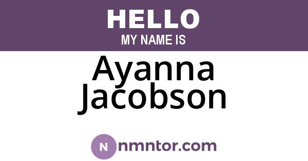 Ayanna Jacobson