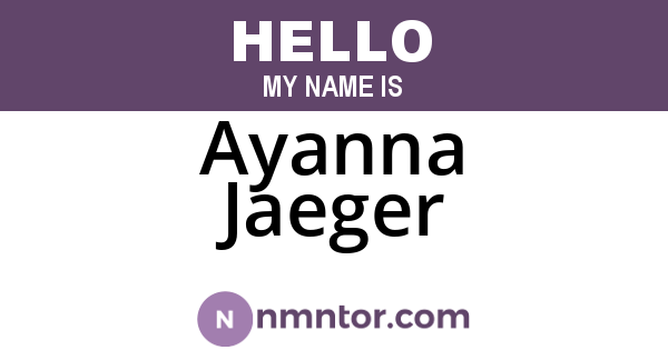 Ayanna Jaeger