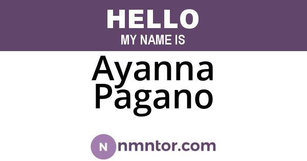 Ayanna Pagano