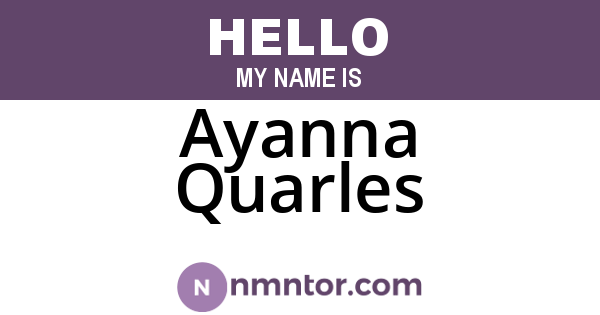 Ayanna Quarles