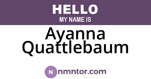 Ayanna Quattlebaum