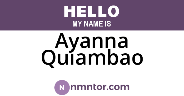 Ayanna Quiambao
