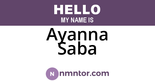 Ayanna Saba