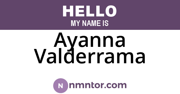 Ayanna Valderrama